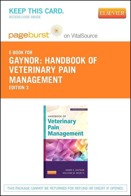 Book cover of Handbook of Veterinary Pain Management (3)