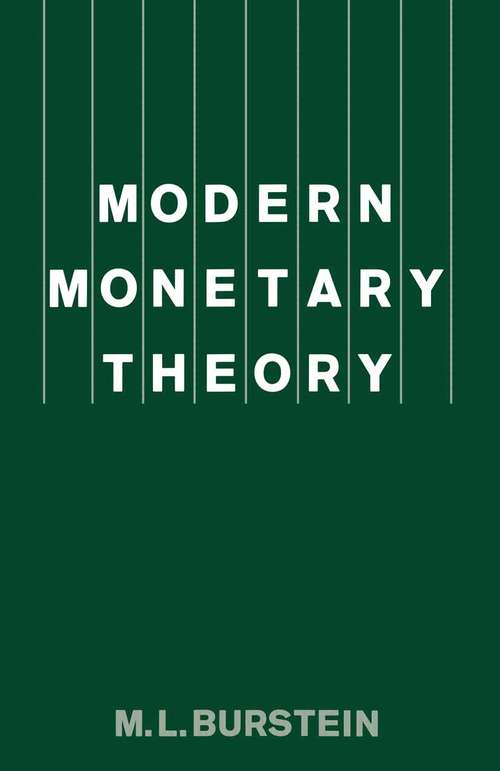 Book cover of Modern Monetary Theory (1st ed. 1986)