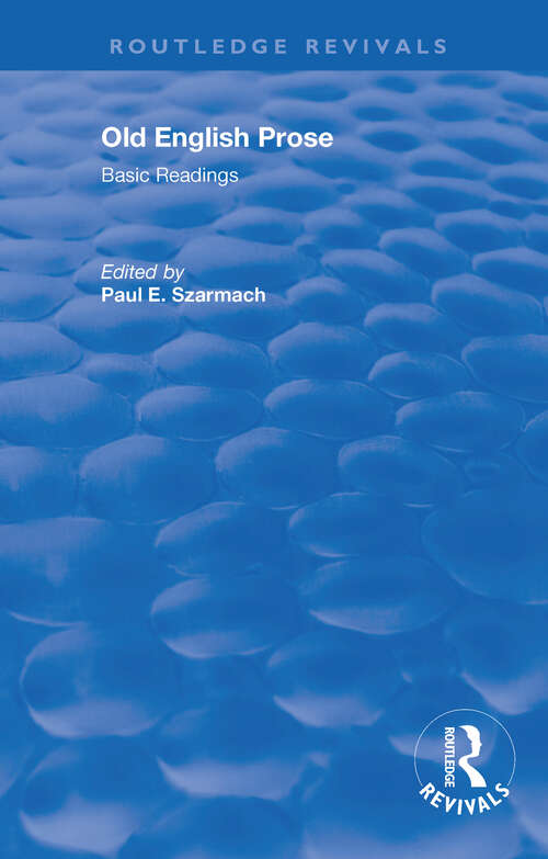 Book cover of Old English Prose: Basic Readings