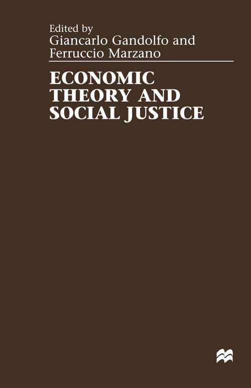 Book cover of Economic Theory and Social Justice (1st ed. 1999)