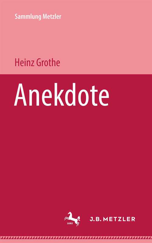 Book cover of Anekdote (Sammlung Metzler)