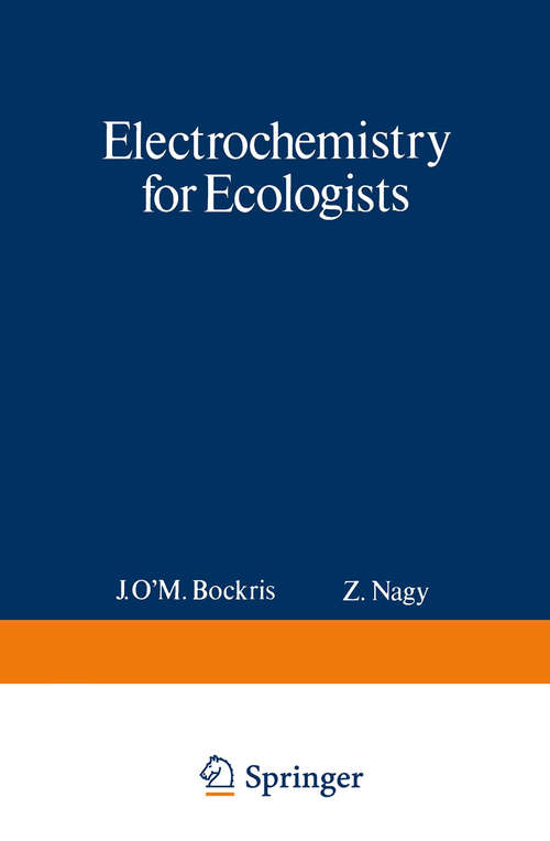 Book cover of Electrochemistry for Ecologists (1974)