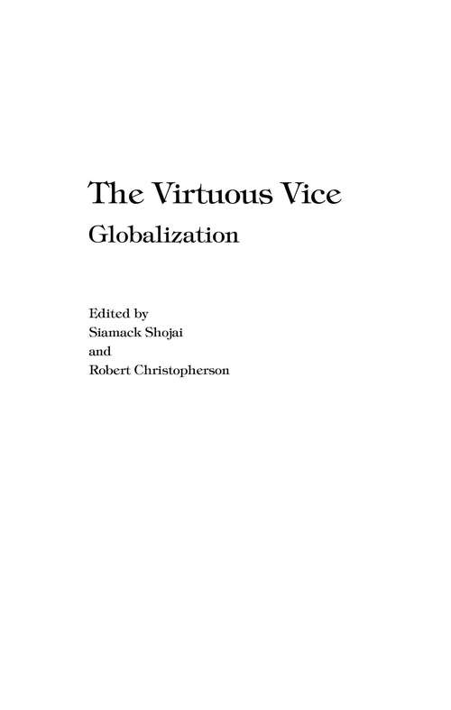 Book cover of The Virtuous Vice: Globalization