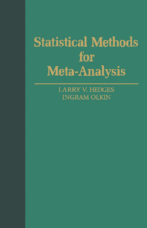 Book cover of Statistical Methods for Meta-Analysis