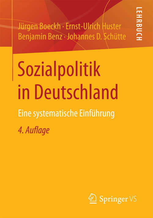 Book cover of Sozialpolitik in Deutschland: Eine systematische Einführung
