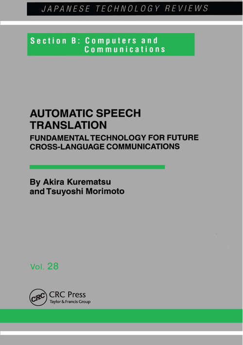 Book cover of Automatic Speech Translation