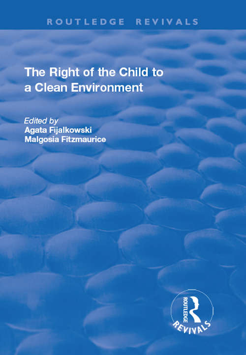 Book cover of The Right of the Child to a Clean Environment