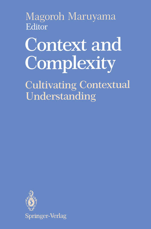 Book cover of Context and Complexity: Cultivating Contextual Understanding (1992)