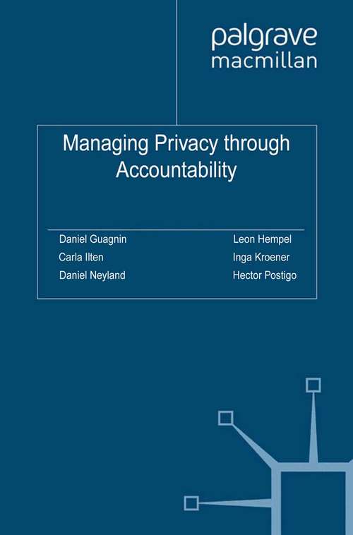 Book cover of Managing Privacy through Accountability (2012)