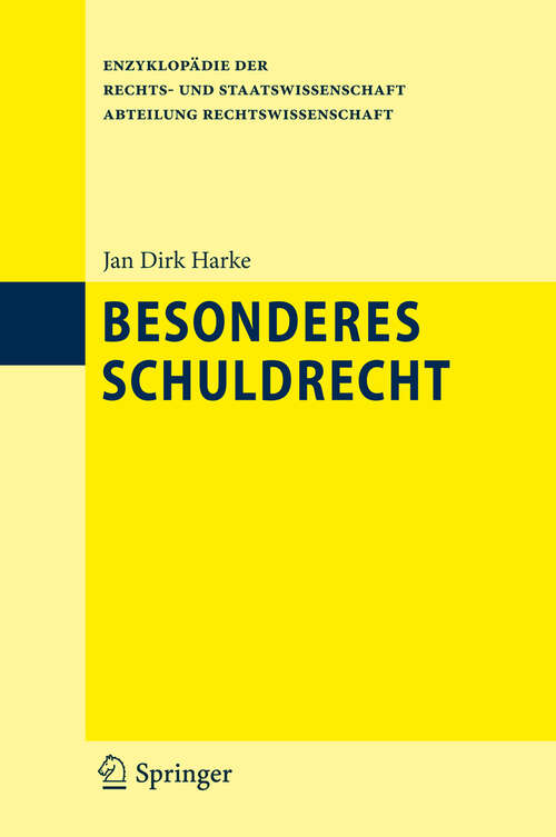 Book cover of Besonderes Schuldrecht (2011) (Enzyklopädie der Rechts- und Staatswissenschaft)