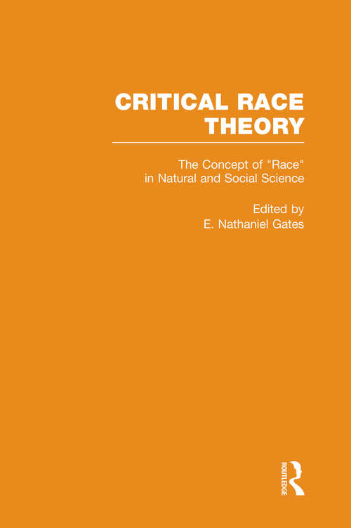 Book cover of The Concept of Race in Natural and Social Science