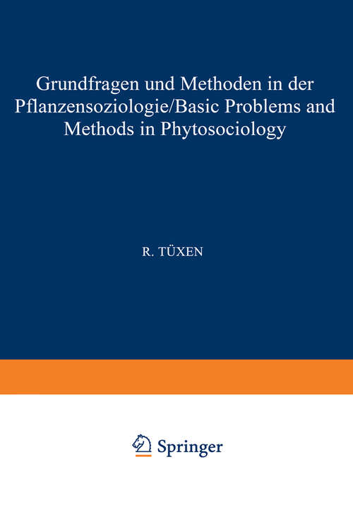 Book cover of Grundfragen und Methoden in der Pflanzensoziologie (1972) (Berichte über die Internationalen Symposia der Internationalen Vereinigung für Vegetationskunde #14)