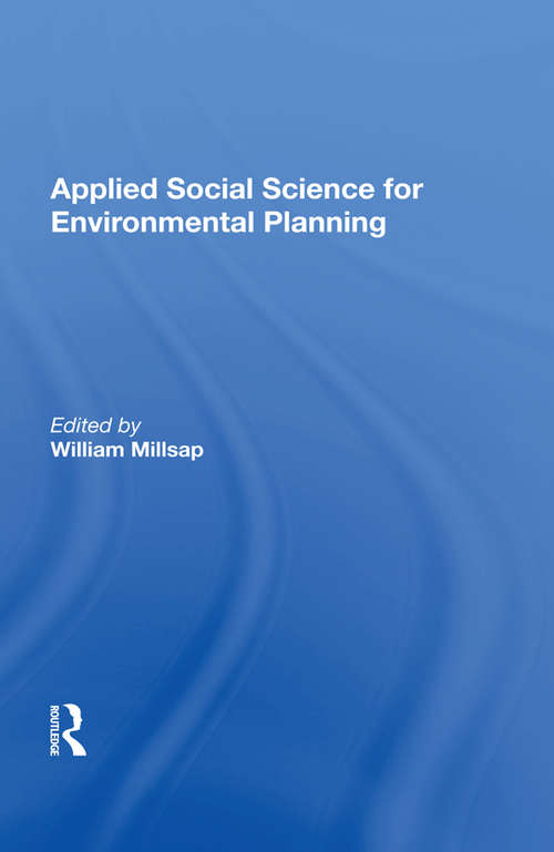 Book cover of Applied Social Science For Environmental Planning