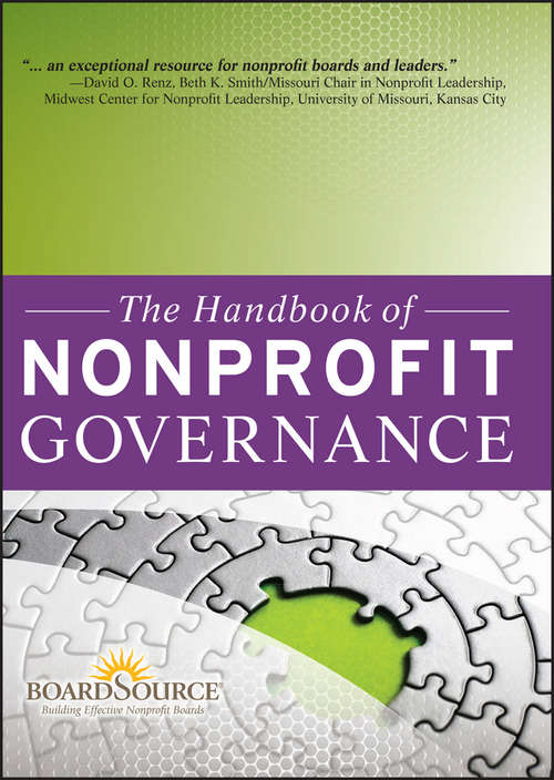 Book cover of The Handbook of Nonprofit Governance (Essential Texts for Nonprofit and Public Leadership and Management #28)