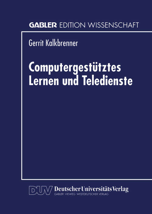 Book cover of Computergestütztes Lernen und Teledienste (1996)