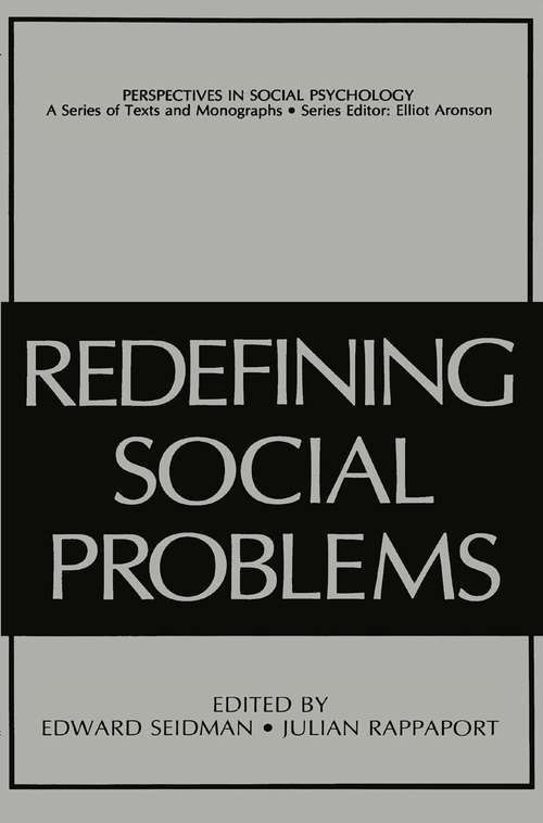 Book cover of Redefining Social Problems (1986) (Perspectives in Social Psychology)