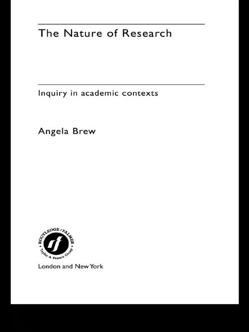 Book cover of The Nature of Research: Inquiry in Academic Contexts