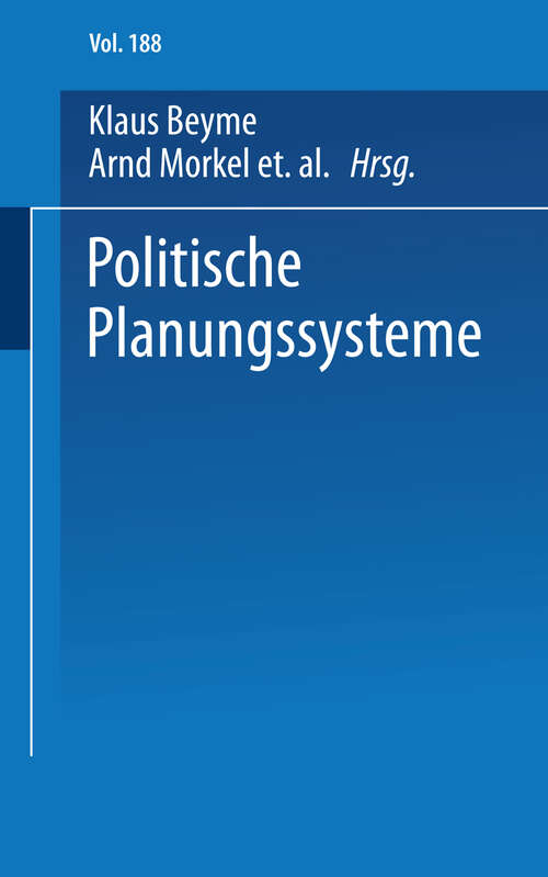 Book cover of Politische Planungssysteme (1973) (Universitätstaschenbücher)