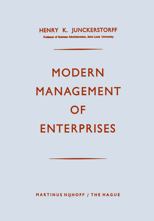 Book cover of Modern Management of Enterprises (1960)