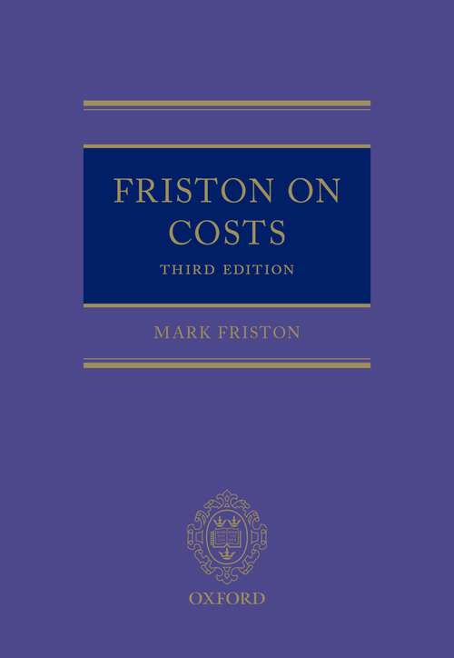 Book cover of Friston on Costs (3)