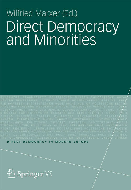 Book cover of Direct Democracy and Minorities (2012) (Direct Democracy in Modern Europe)