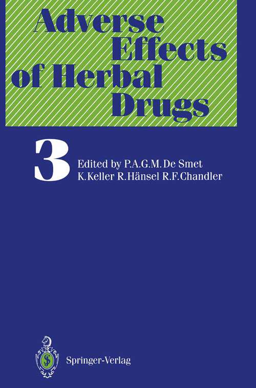 Book cover of Adverse Effects of Herbal Drugs (1997) (Adverse Effects of Herbal Drugs #3)
