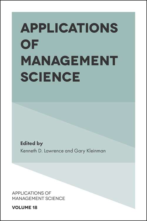 Book cover of Applications of Management Science: Network Optimization In Applications (Applications of Management Science #18)