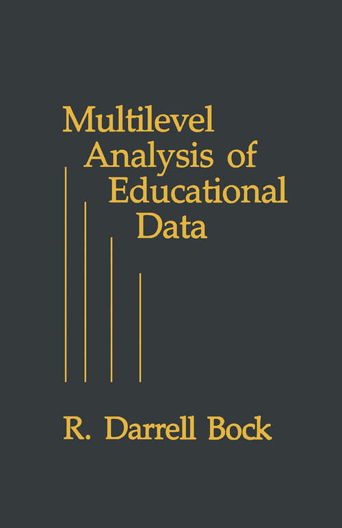 Book cover of Multilevel Analysis of Educational Data