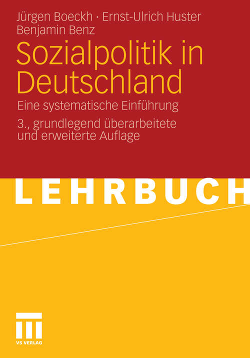 Book cover of Sozialpolitik in Deutschland: Eine systematische Einführung (3. Aufl. 2011)