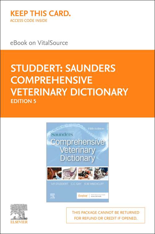 Book cover of Saunders Comprehensive Veterinary Dictionary E-Book