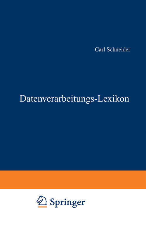 Book cover of Datenverarbeitungs-Lexikon (2. Aufl. 1976)