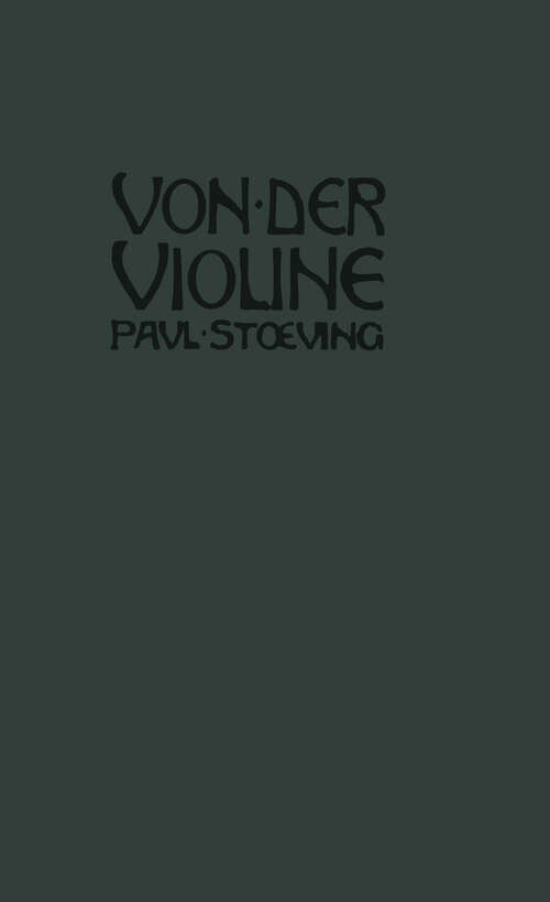 Book cover of Von der Violine (1913)