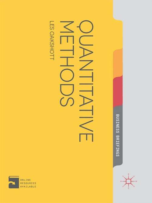 Book cover of Quantitative Methods (PDF) (Palgrave Business Briefing)