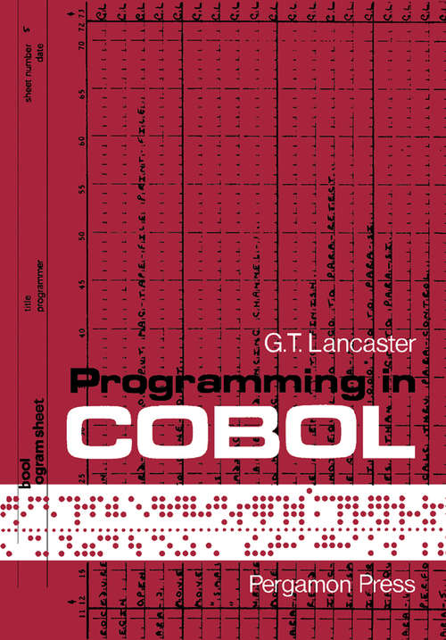 Book cover of Programming in COBOL: Library of Computer Education