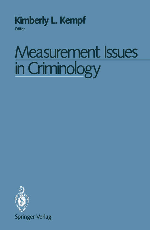 Book cover of Measurement Issues in Criminology (1990)