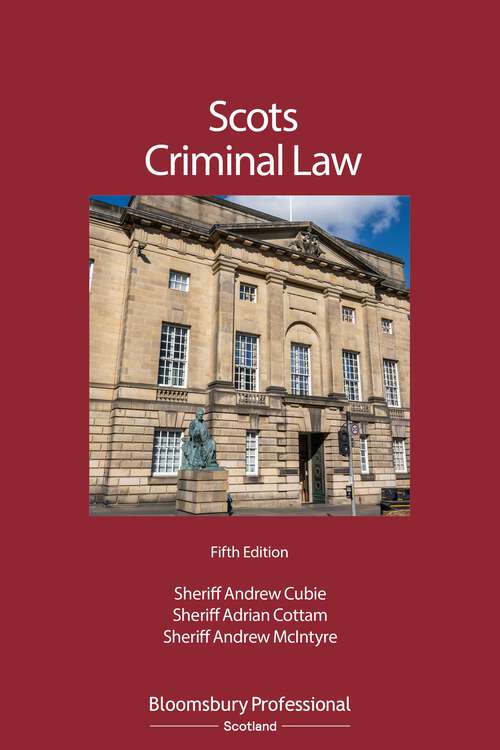 Book cover of Scots Criminal Law