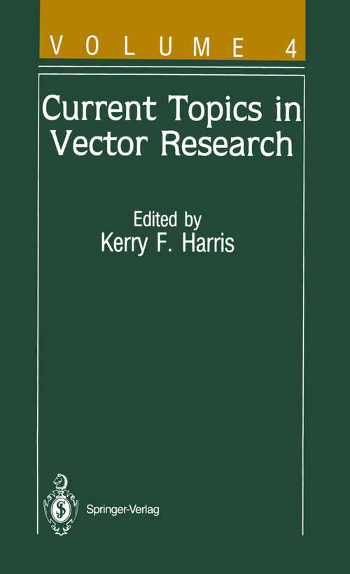 Book cover of Current Topics in Vector Research: Volume 4 (1987) (Advances in Disease Vector Research #4)