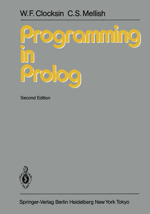 Book cover of Programming in Prolog: Using the ISO Standard (2nd ed. 1984)