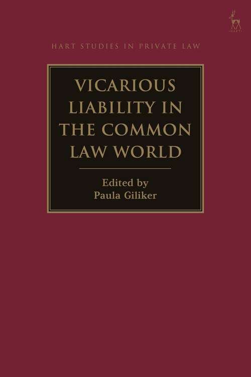 Book cover of Vicarious Liability in the Common Law World (Hart Studies in Private Law)