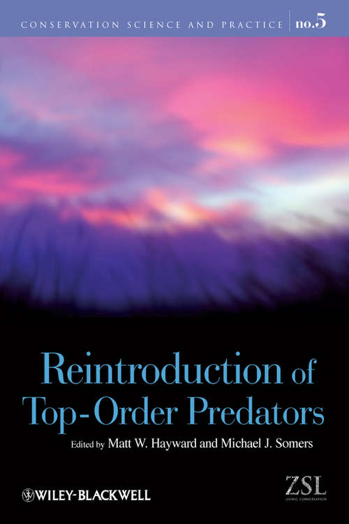 Book cover of Reintroduction of Top-Order Predators