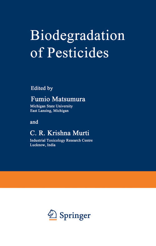 Book cover of Biodegradation of Pesticides (1982)