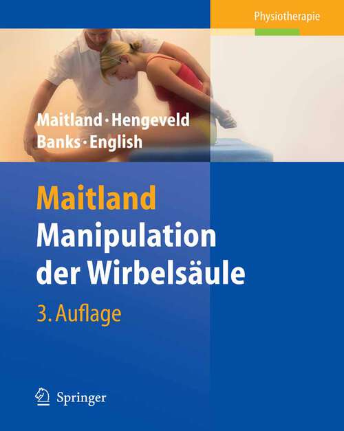 Book cover of Manipulation der Wirbelsäule (3. Aufl. 2006)