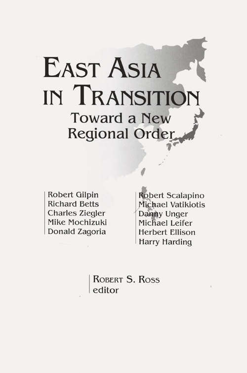 Book cover of East Asia in Transition: Toward a New Regional Order