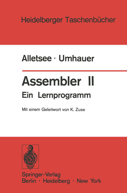 Book cover of Assembler II: Ein Lernprogramm (1974) (Heidelberger Taschenbücher #141)