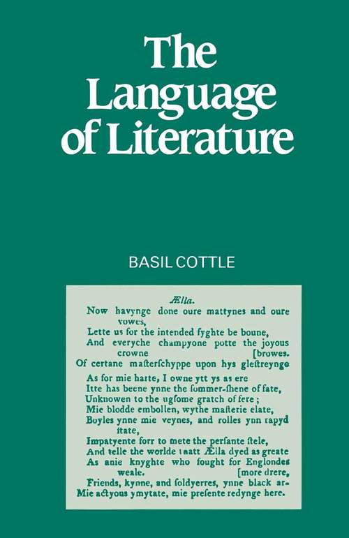 Book cover of Language Of Literature (1st ed. 1985)