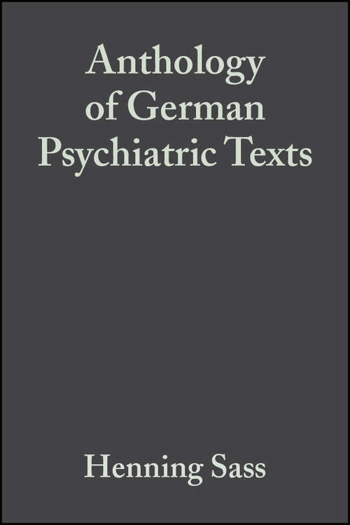 Book cover of Anthology of German Psychiatric Texts