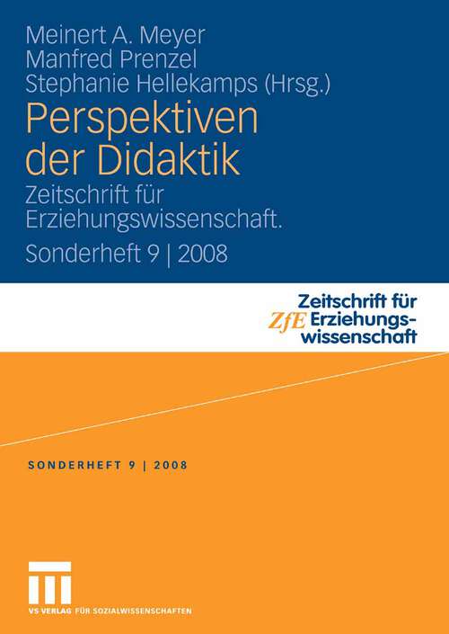 Book cover of Perspektiven der Didaktik: Zeitschrift für Erziehungswissenschaft. Sonderheft 9 | 2008 (2009) (Zeitschrift für Erziehungswissenschaft - Sonderheft)