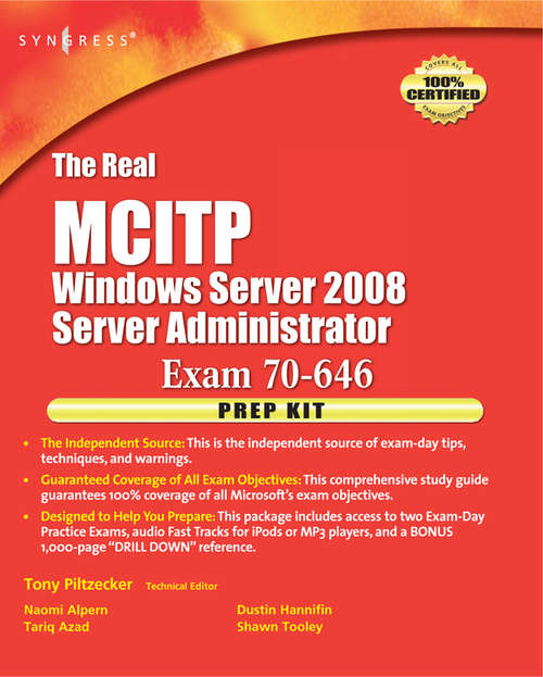 Book cover of The Real MCTS/MCITP Exam 70-646 Prep Kit: Independent and Complete Self-Paced Solutions