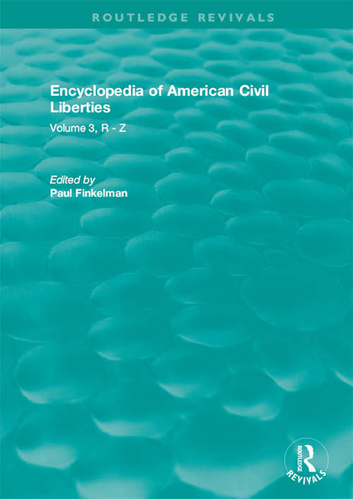 Book cover of Routledge Revivals (2006): Volume 3, R - Z