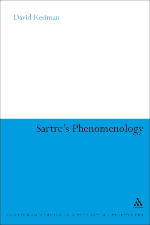 Book cover of Sartre's Phenomenology (Continuum Studies in Continental Philosophy)